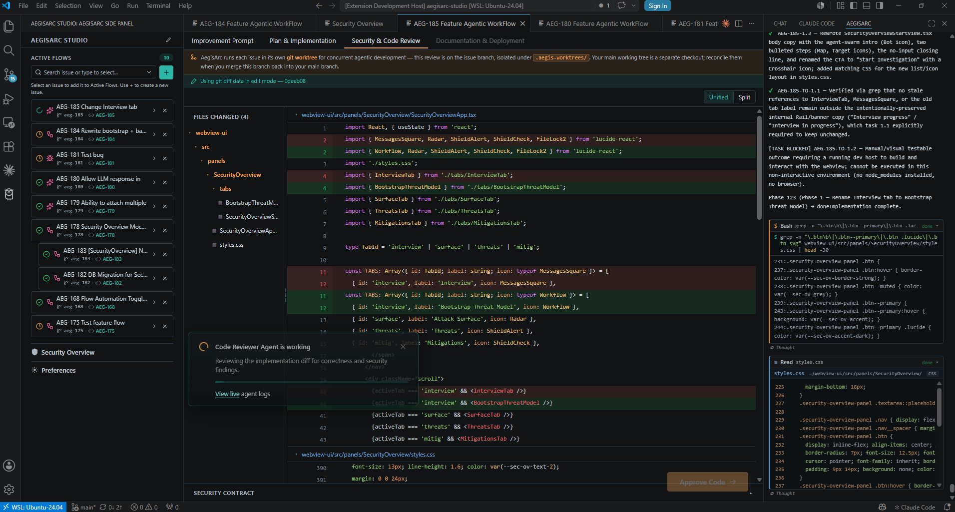 Code review with customizable security and coding rules